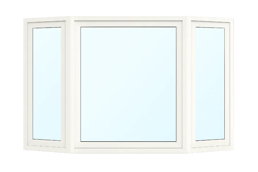 Bay window projecting from the home